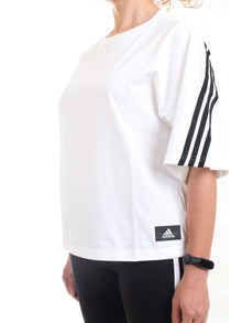 ADIDAS PERFORMANCE Women's T-Shirt White - SPORTSWEAR FUTURE ICONS 3-STRIPES