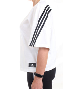 ADIDAS PERFORMANCE Women's T-Shirt White - SPORTSWEAR FUTURE ICONS 3-STRIPES