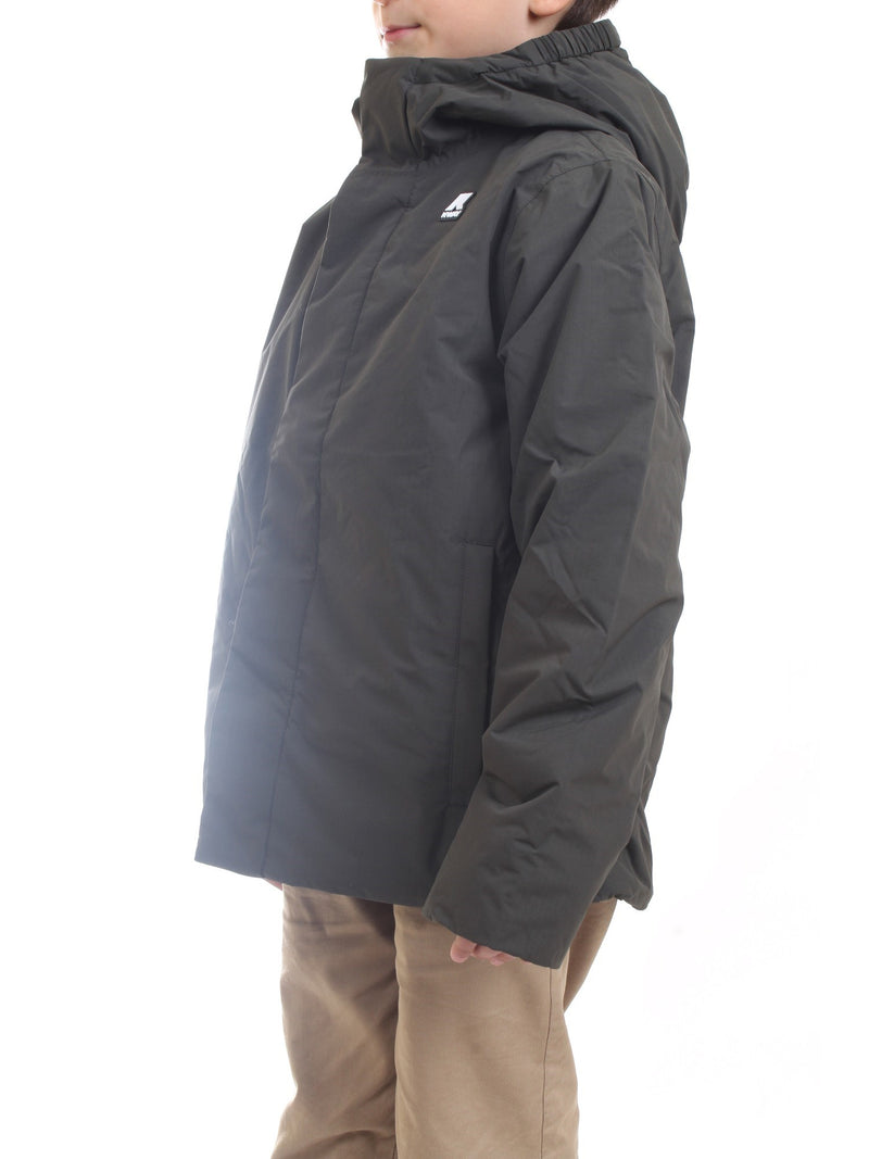 K-WAY Military Green Children's Down Jacket - JACK RIPSTOP MARMOTTA