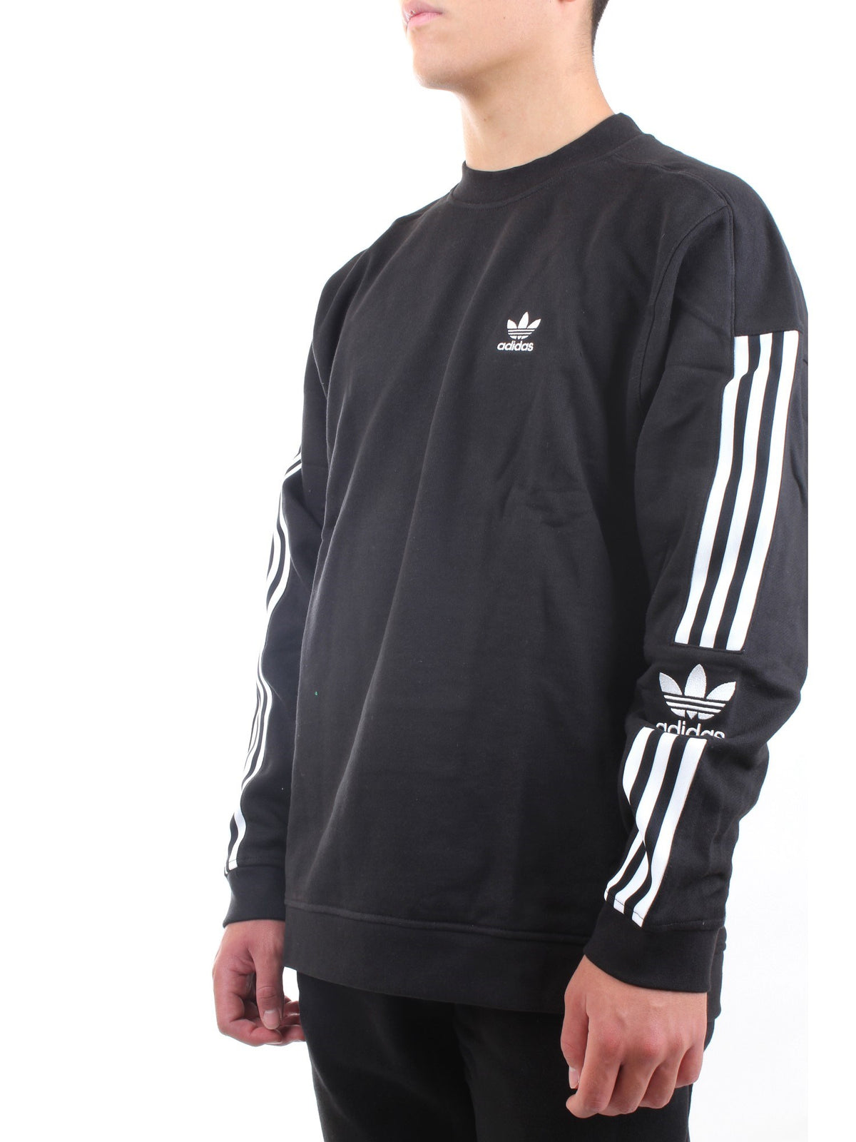 ADIDAS ORIGINALS Felpa Uomo Nero - CLASSIC LOCK UP TREFOIL CREWNECK