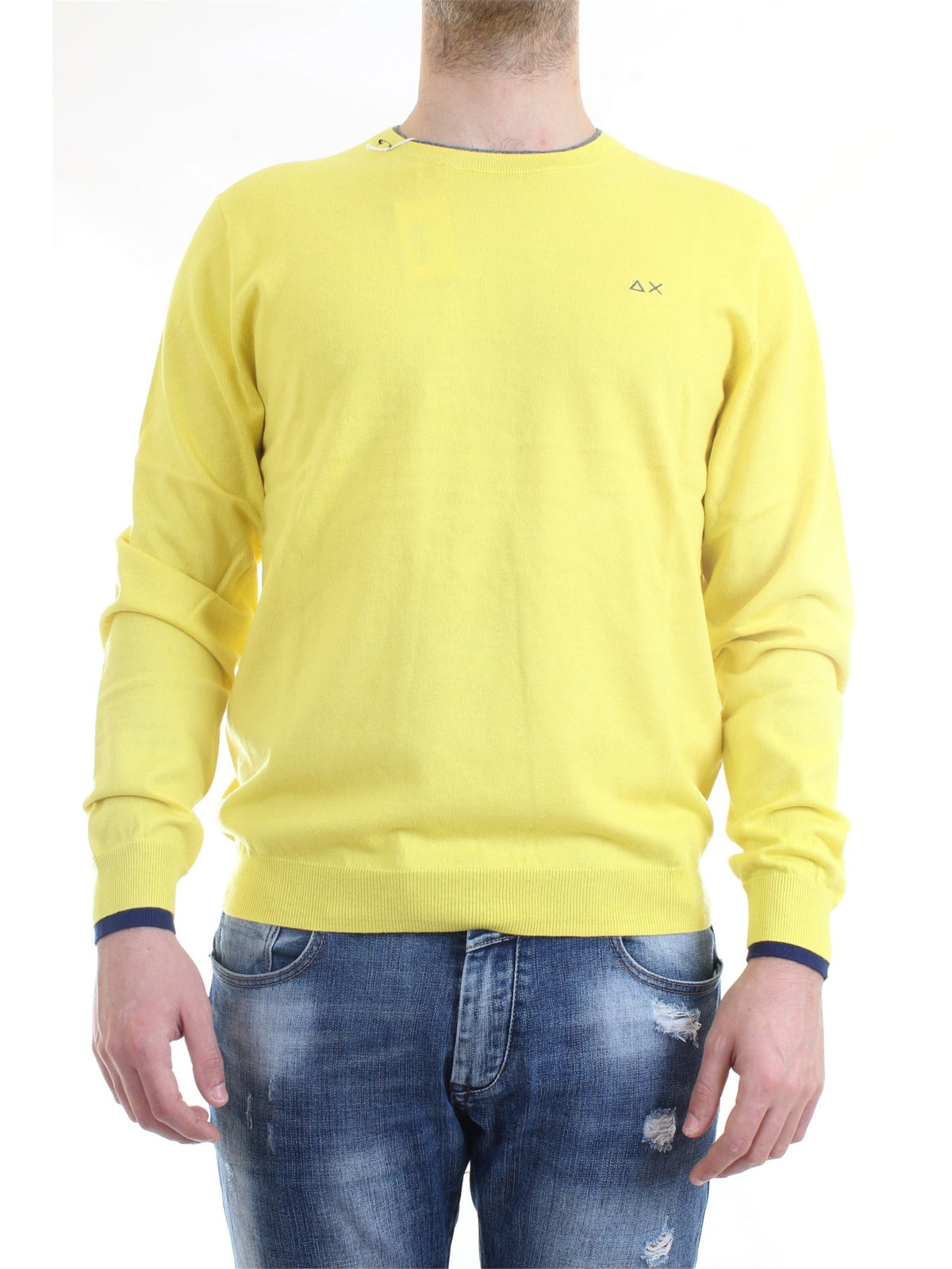 SUN68 Men's Yellow Jersey - ROUND DOUBLE RIB