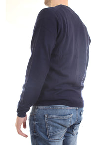 SUN68 Men's Cardigan Blue - Solid V-Neck Cardigan