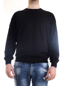 SUN68 Maglia Uomo Nero - ROUND DOUBLE RIB