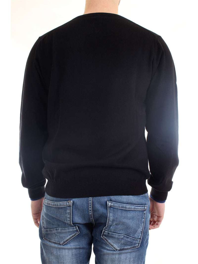 SUN68 Men's Black Jersey - ROUND DOUBLE RIB