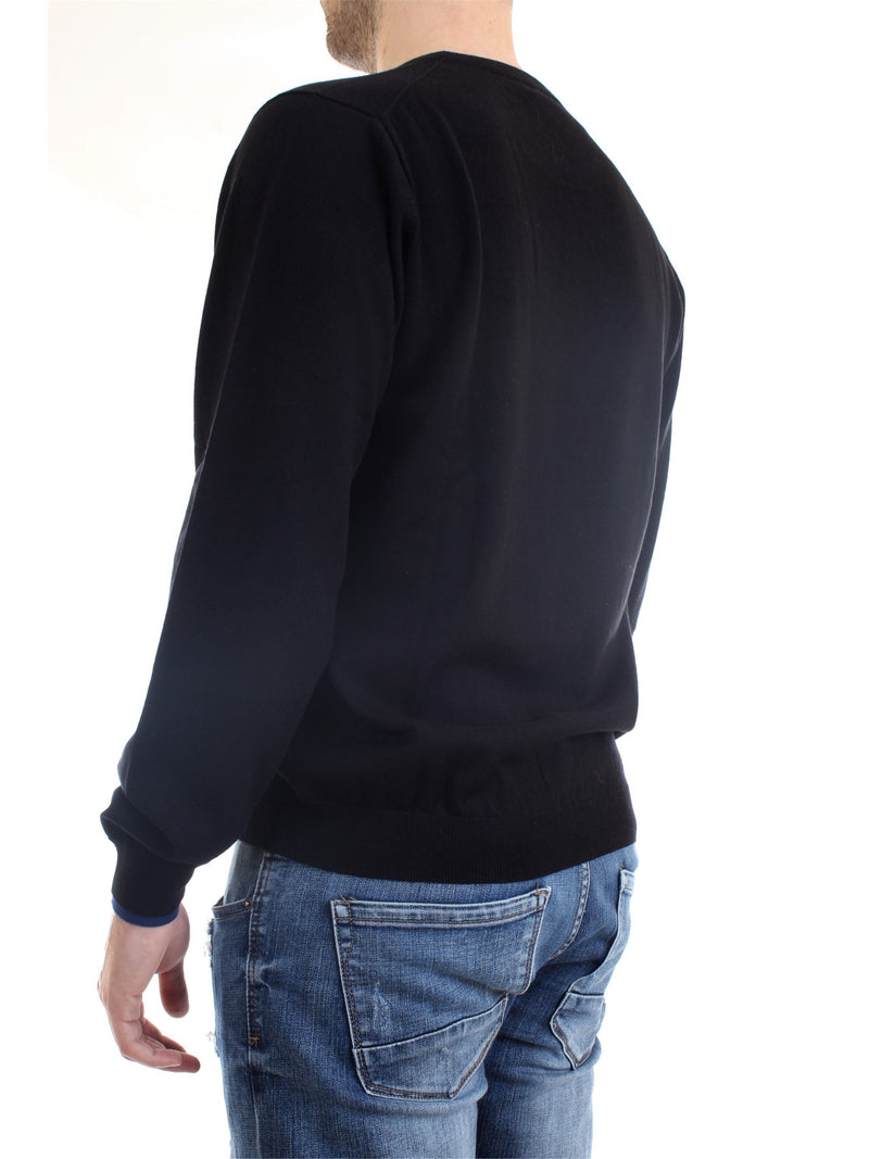 SUN68 Men's Black Jersey - ROUND DOUBLE RIB