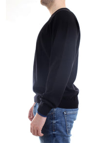 SUN68 Maglia Uomo Nero - ROUND DOUBLE RIB
