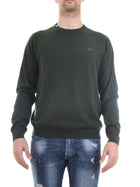 SUN68 Maglioni Uomo Verde - ROUND NECK SOLID
