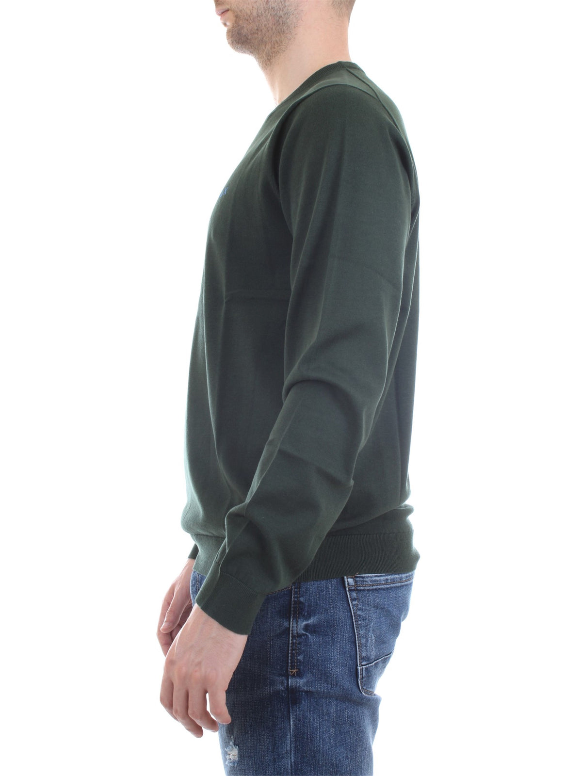 SUN68 Maglioni Uomo Verde - ROUND NECK SOLID