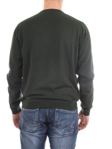 SUN68 Maglioni Uomo Verde - ROUND NECK SOLID
