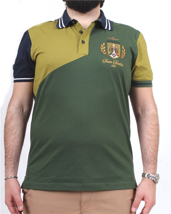 AERONAUTICA MILITARE 241PO1764P199 Verde Abbigliamento Uomo Polo