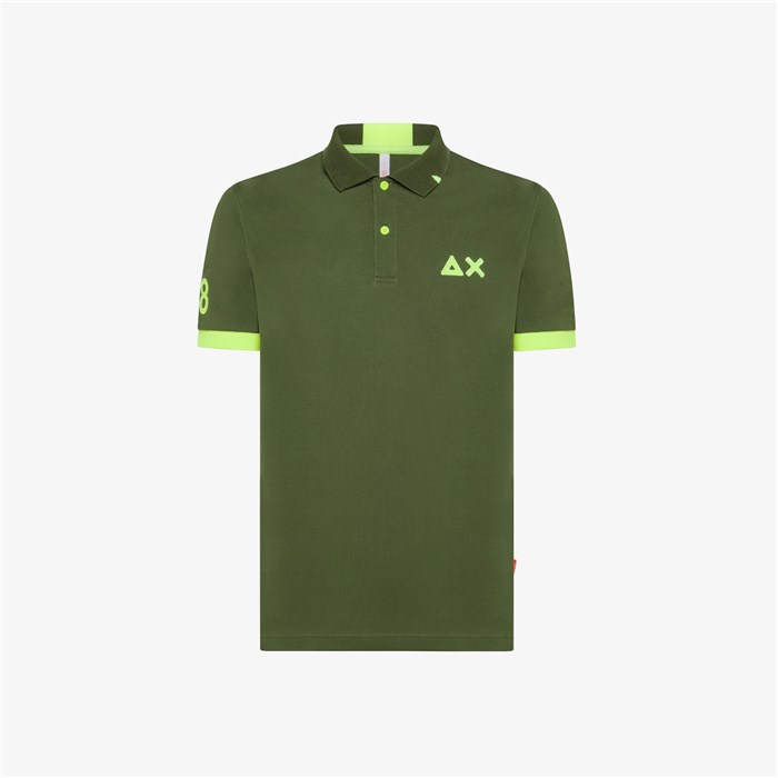 SUN68 A34122 Verde Abbigliamento Uomo Polo