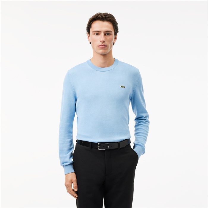 Lacoste AH1985 00 Azzurro Abbigliamento Uomo Pullover