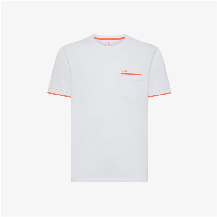 SUN68 T34124 Bianco Abbigliamento Uomo T-Shirt