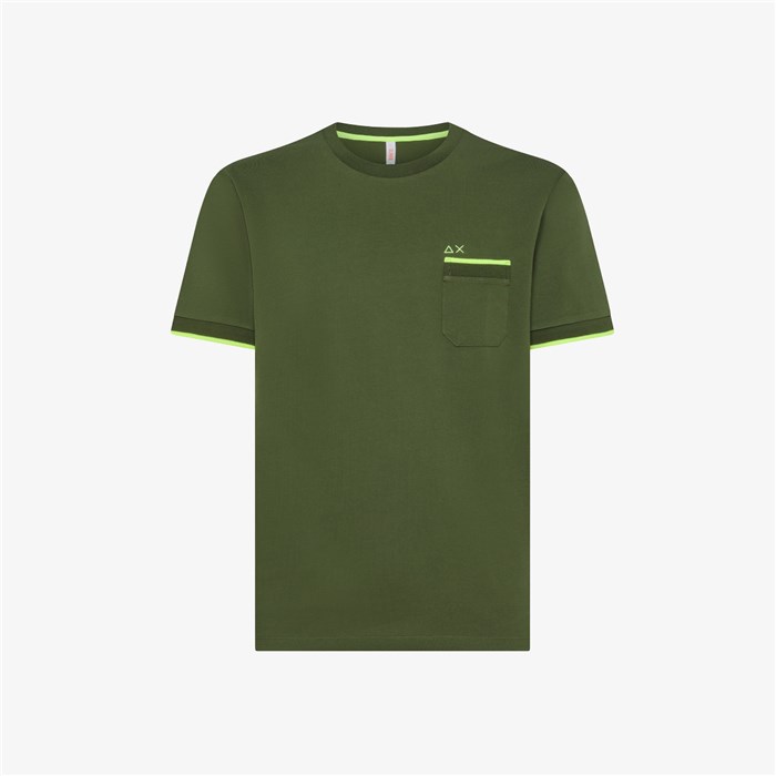 SUN68 T34124 Verde Abbigliamento Uomo T-Shirt