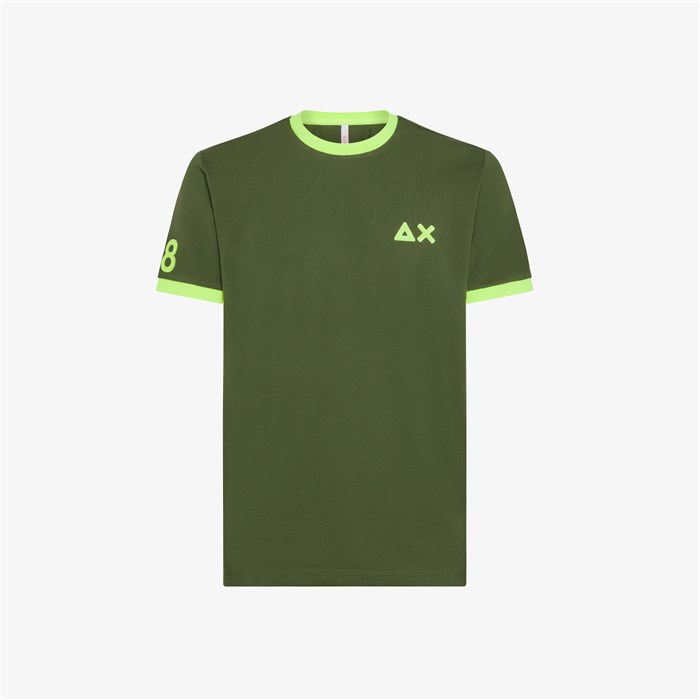 SUN68 T34125 Verde Abbigliamento Uomo T-Shirt